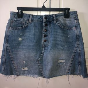 Free People Jean Skirt